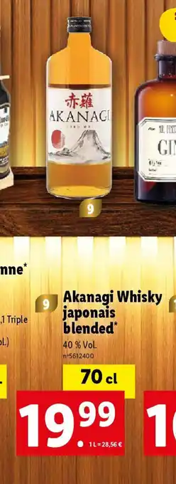 Lidl Akanagi Whisky japonais blended offre