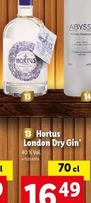 Lidl 13 Hortus London Dry Gin offre