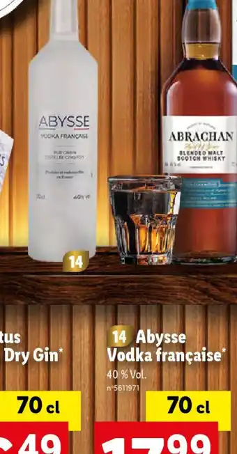 Lidl 14 Abysse Vodka française offre