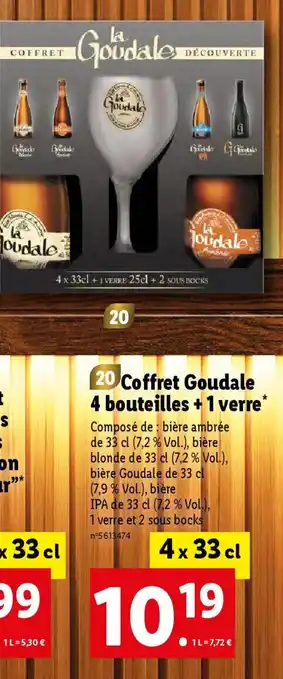 Lidl 20 Coffret Goudale 4 bouteilles + 1 verre offre