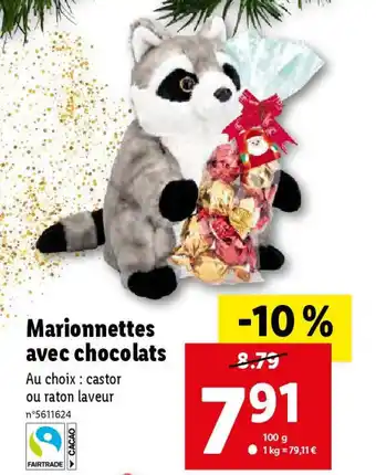 Lidl Marionnettes avec chocolats offre