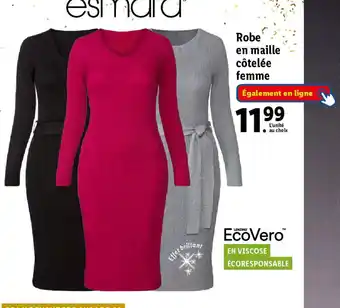 Lidl Robe en maille côtelée femme offre