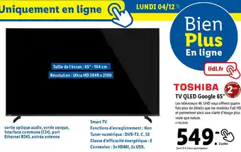 Lidl TV QLED Google 65 offre