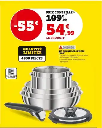 SET AMOVIBLES 8 PIECES INOX"