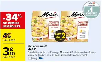 Carrefour Plats cuisinés(P) MARIE offre