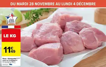 Carrefour Veau : blanquette sans os à mijoter(m) La caissette de 700 g minimum. offre