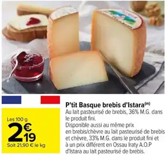 Carrefour P'tit Basque brebis d'Istara(m) offre