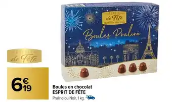 Carrefour Boules en chocolat ESPRIT DE FÊTE offre