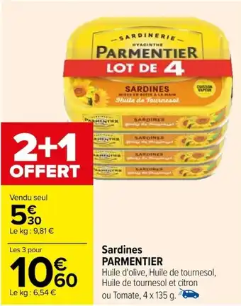 Carrefour Sardines PARMENTIER offre