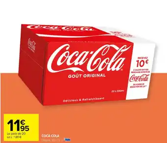 Carrefour COCA COLA Original, 20 x 33 cl. offre