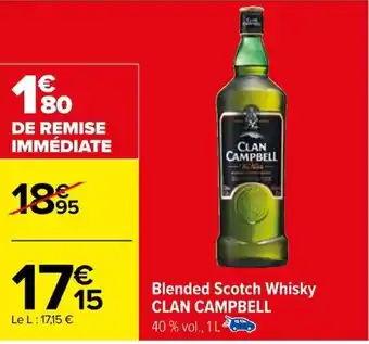 Carrefour Blended Scotch Whisky CLAN CAMPBELL offre