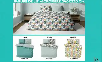 Maxi Bazar Parure De Lit Microfibre 240 X 220 Cm : Daisy, Steno, Galetis offre