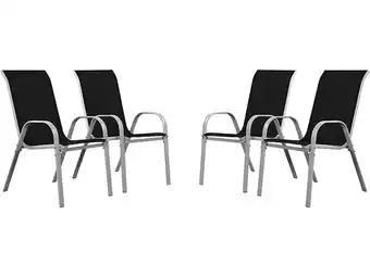 Bricorama Fauteuil jardin textilène cordoba - phoenix - noir - lot de 4 offre