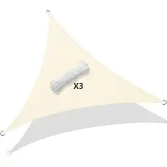 Bricorama Vounot voile d’ombrage triangle imperméable polyester avec corde 3x3x3m beige offre