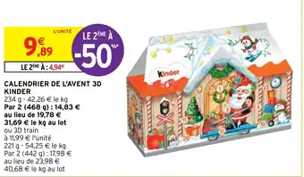 Intermarché Hyper CALENDRIER DE L'AVENT 3D KINDER offre