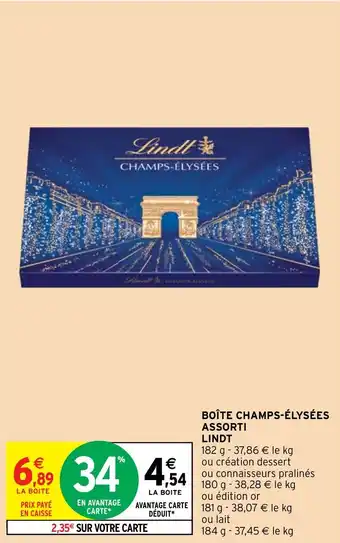 Intermarché Hyper BOÎTE CHAMPS-ÉLYSÉES ASSORTI LINDT offre