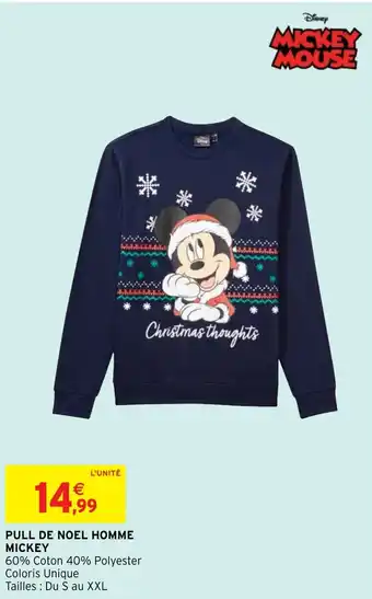Intermarché Hyper PULL DE NOEL HOMME MICKEY offre