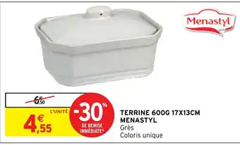 Intermarché Hyper TERRINE 600G 17X13CM MENASTYL offre