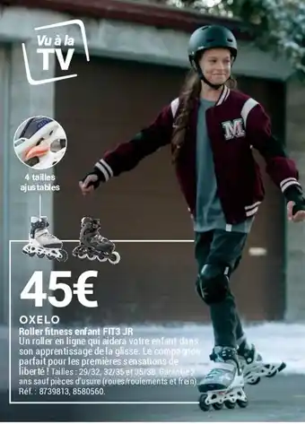 Decathlon Roller fitness enfant FIT3 JR offre
