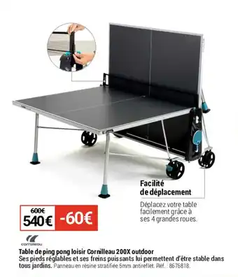 Table de ping pong loisir Cornilleau 200X outdoor