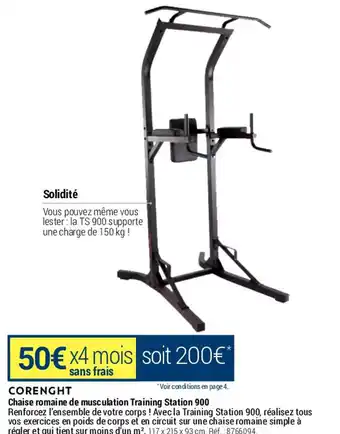 Decathlon Chaise romaine de musculation Training Station 900 offre