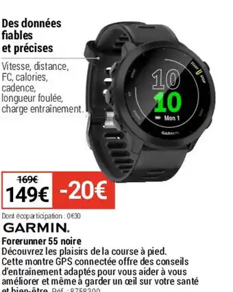Decathlon Forerunner 55 noire offre