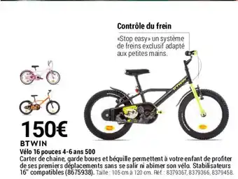 Vélo 16 pouces 4-6 ans 500