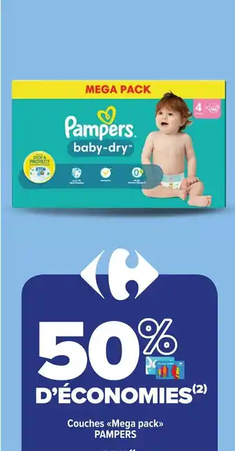 Carrefour Market Couches <<Mega pack>> PAMPERS offre