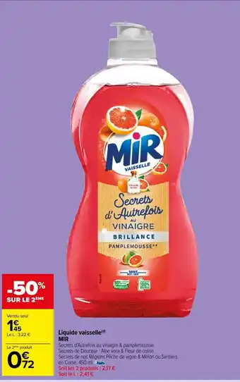 Carrefour Market Liquide vaisselle(d) MIR offre