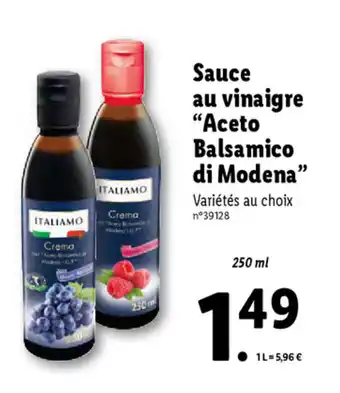 Lidl Sauce Au Vinaigre Aceto Balsamico Di Modena offre