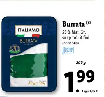Lidl Burrata offre