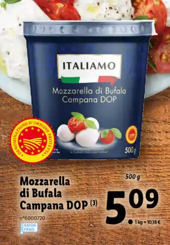 Lidl Mozzarella Di Bufala Campana DOP offre