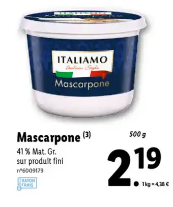Lidl Mascarpone offre