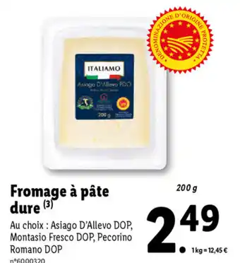 Lidl Fromage À Pâte Dure offre