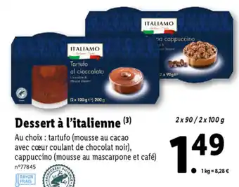 Lidl Dessert À l'Italienne offre