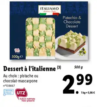 Lidl Dessert À l'Italienne offre