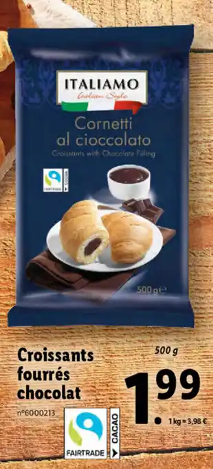 Lidl Croissants Fourrés Chocolat offre