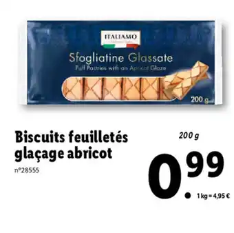Lidl Biscuits Feuilletés Glaçage Abricot offre