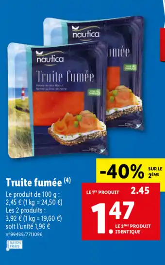 Lidl Truite Fumée offre