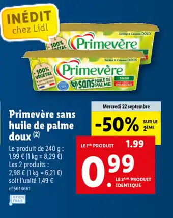 Lidl Primevère Sans Huile De Palme Doux offre