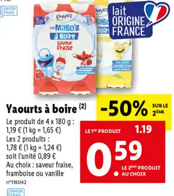 Lidl Yaourts À Boire offre