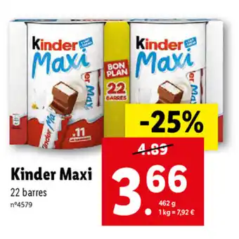 Lidl Kinder Maxi offre