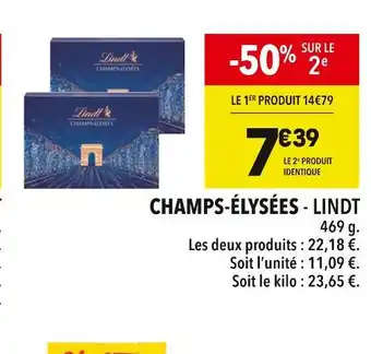 Supeco Lindt champs-élysées offre
