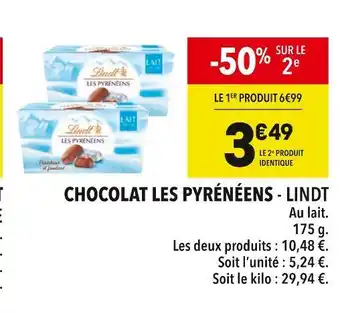 Supeco Lindt chocolat les pyrénéens offre