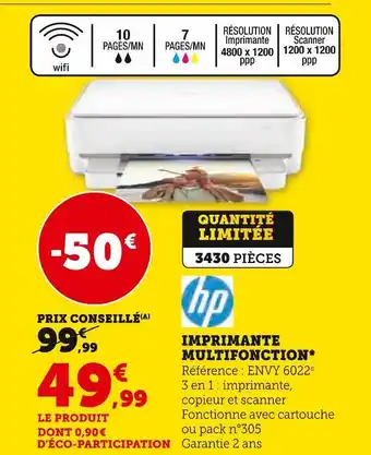 Super U Hp imprimante multifonction offre