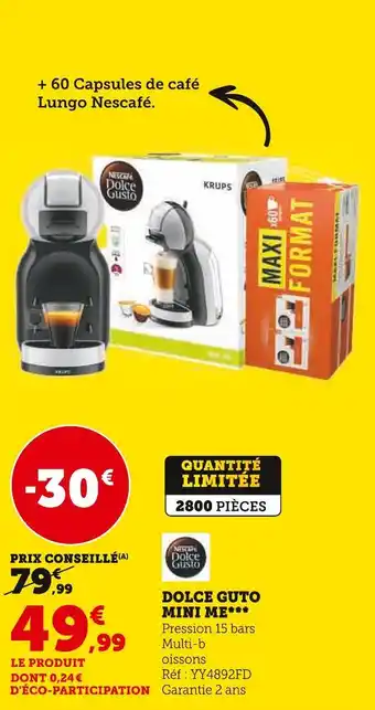 Super U Krups dolce guto mini me offre