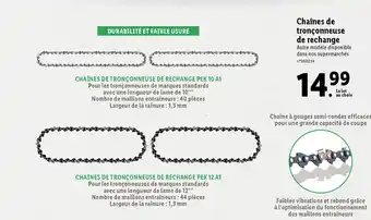 Lidl Chaînes De Tronçonneuse De Rechange offre