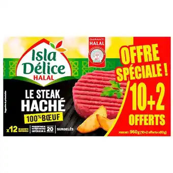 Carrefour Isla délice steaks hachés pur boeuf halal surgelés offre spéciale offre