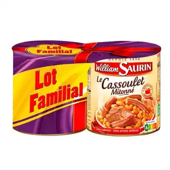 Carrefour Market William saurin cassoulet mitonné lot familial offre