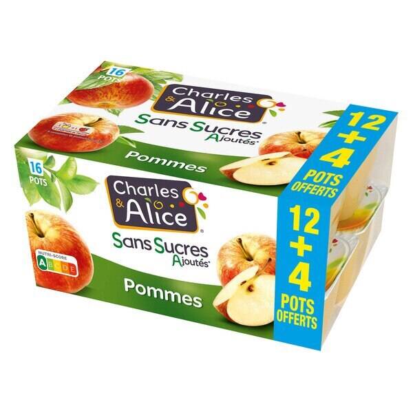Promo Charles et alice compotes sans sucres ajoutés chez Carrefour Market